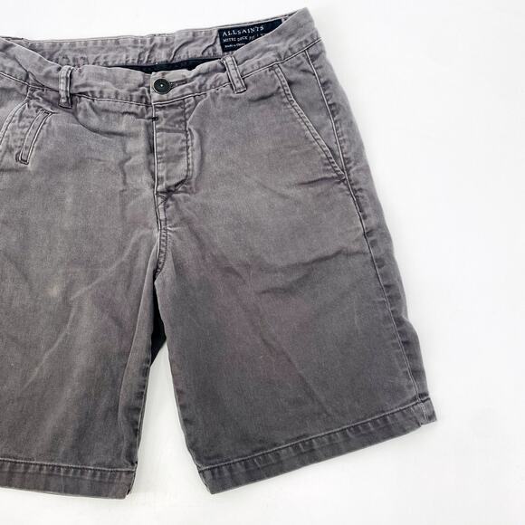 AllSaints gray Mitre Deck Fit chino casual shorts - Picture 1 of 5